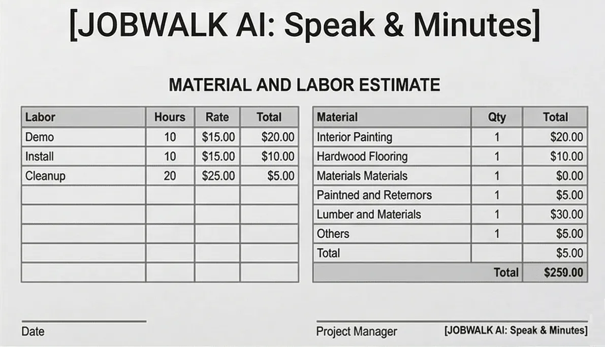 JobWalk AI estimate